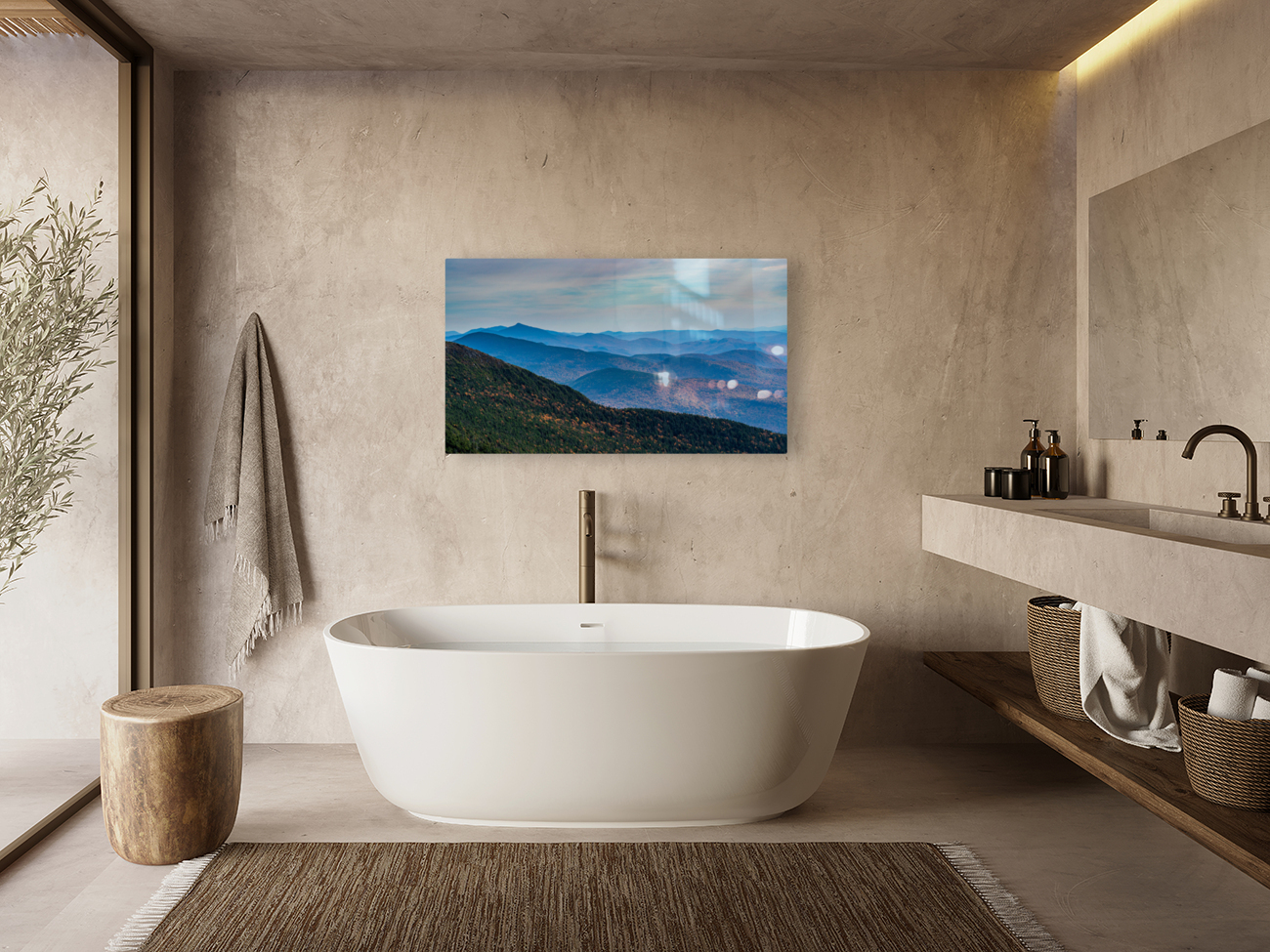 View from Mt Mansfield looking down Green Mountains Reproduction