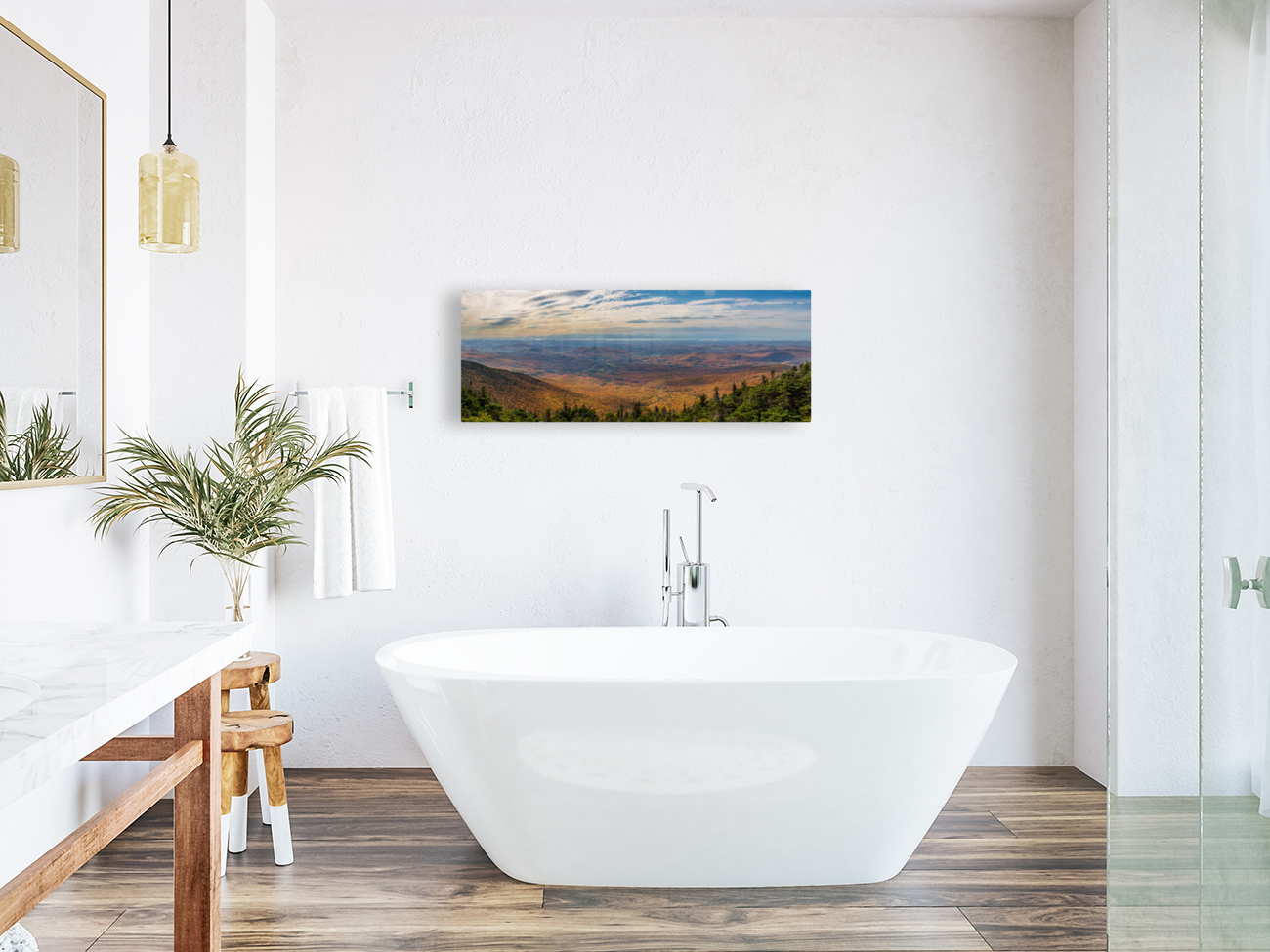 Panoramic view from Mt Mansfield in Vermont Reproduction