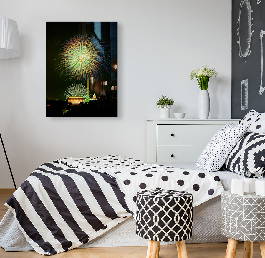 Fireworks over Washington DC on July 4th Reproduction