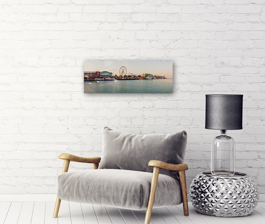Panorama of Navy Pier in Chicago Reproduction
