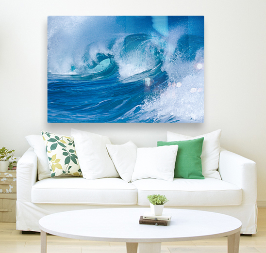 Powerful waves break at Lumahai Beach Kauai Reproduction