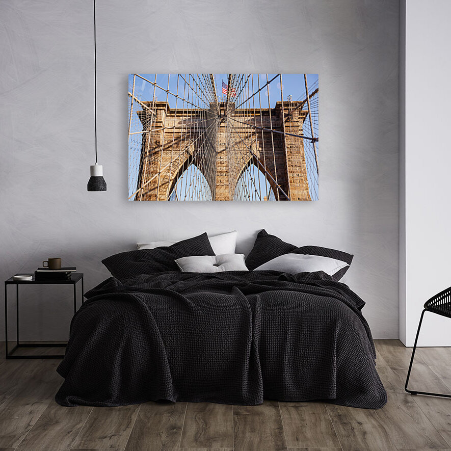 Detail of suspension on Brooklyn Bridge Reproduction