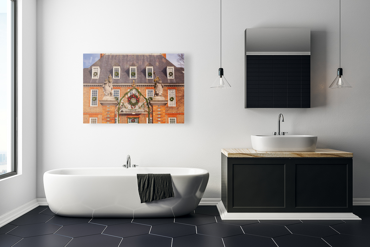 Entrance to Governors palace in Williamsburg Reproduction