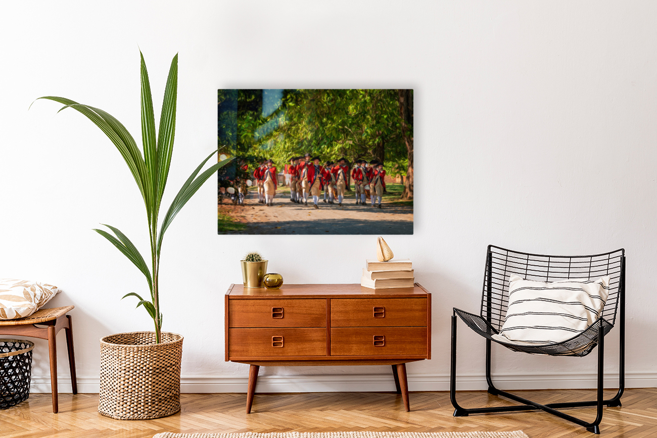 British Redcoats in marching band Reproduction