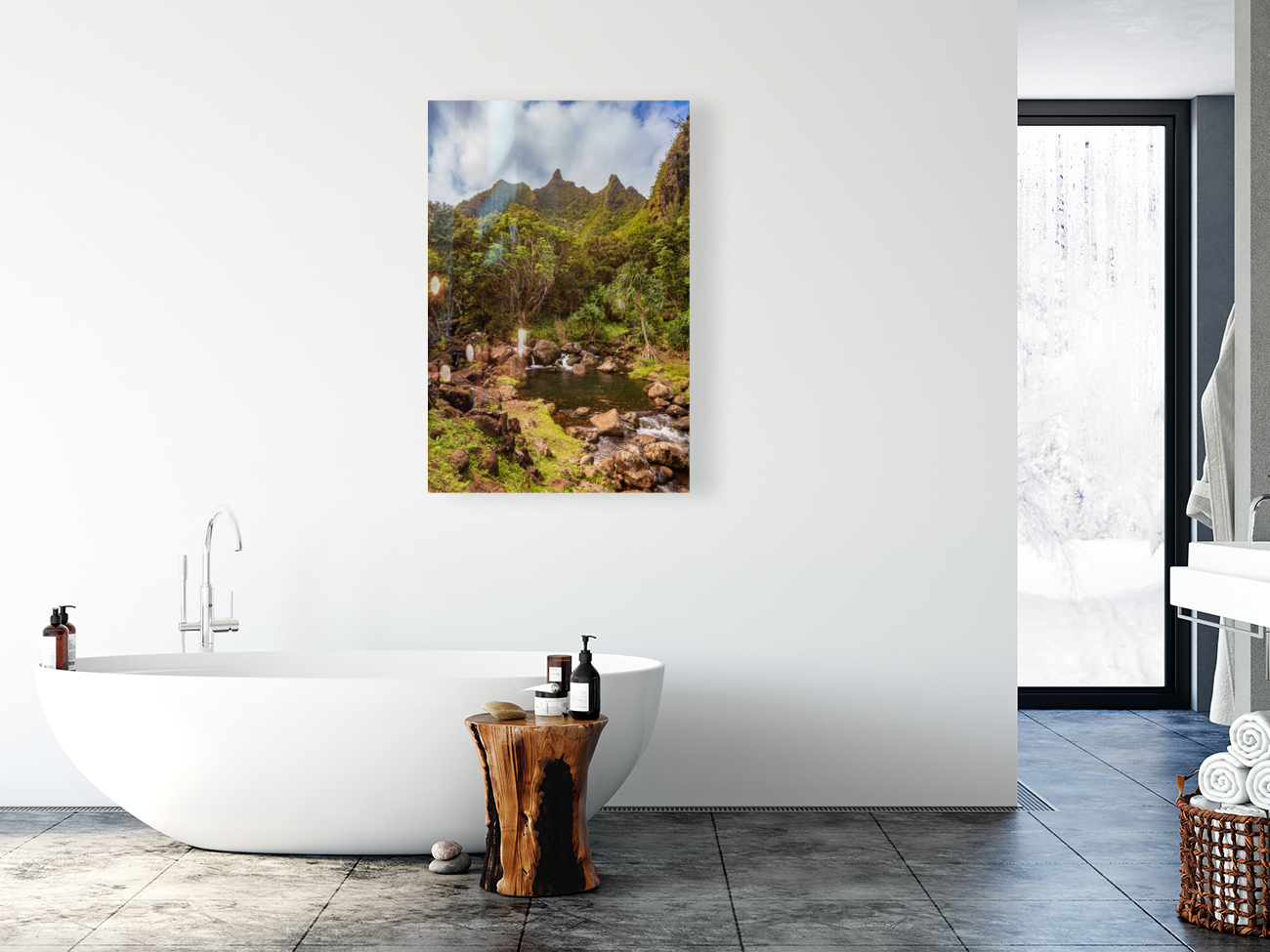 Jagged peaks above Lumahuli gardens Reproduction