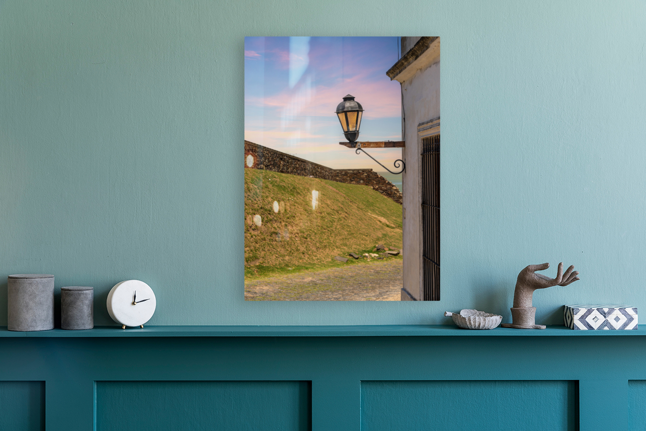Street lamp in Unesco historical town of Colonia del Sacramento Reproduction