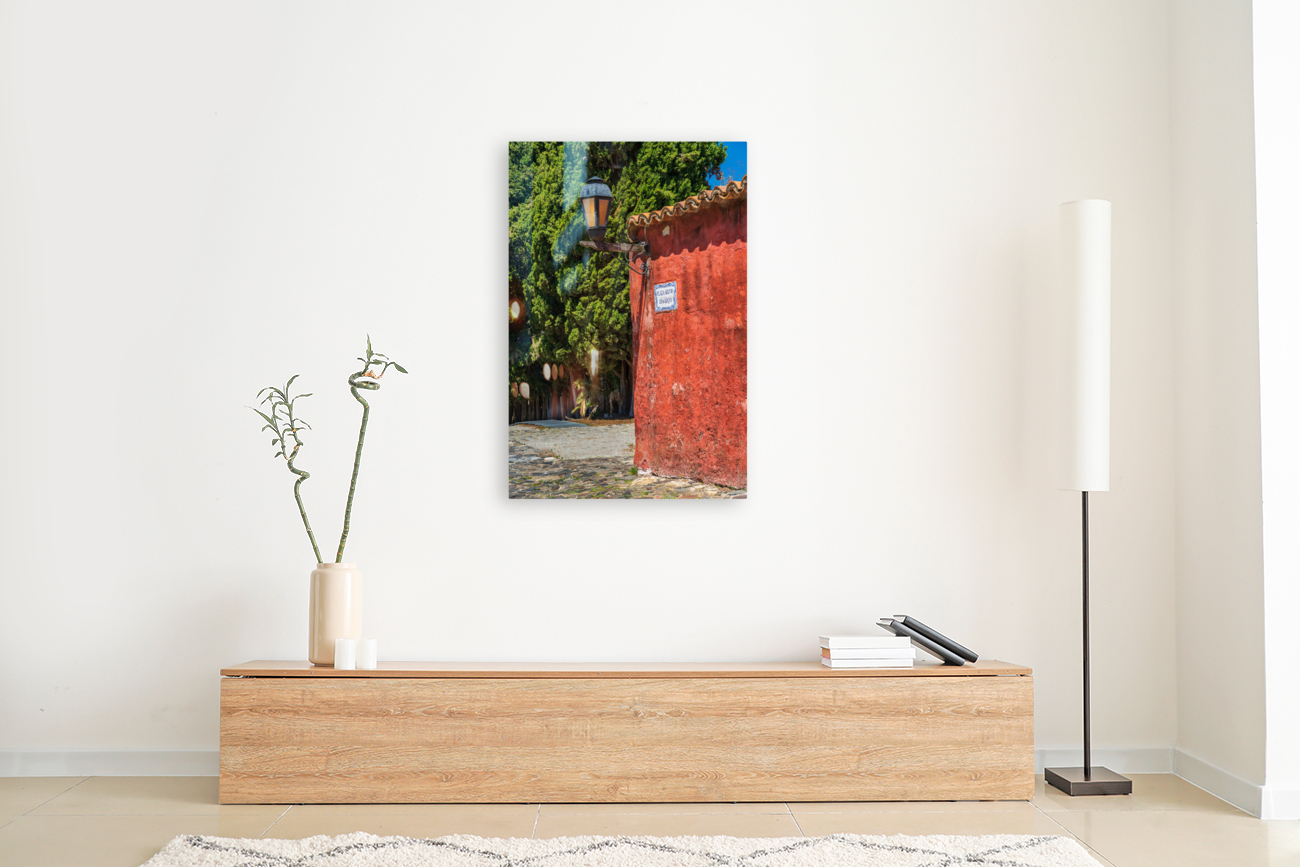 Street lamp in Unesco historical town of Colonia del Sacramento Reproduction