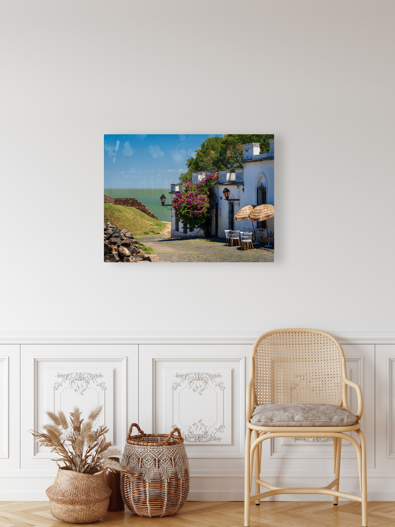 Cobbled street in Unesco historical town of Colonia del Sacramen Reproduction