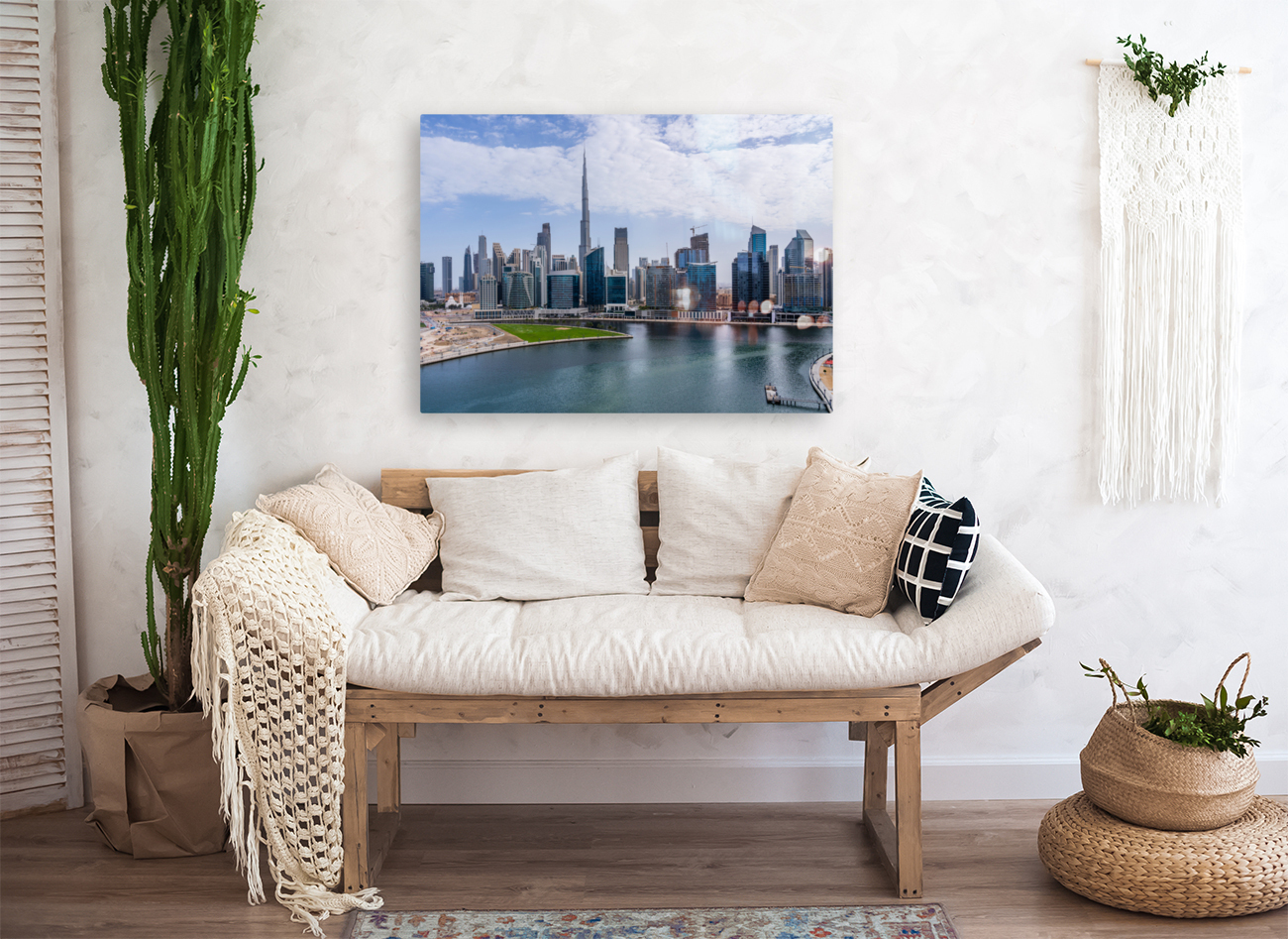 Offices and apartments of Dubai Business Bay with Downtown distr Reproduction