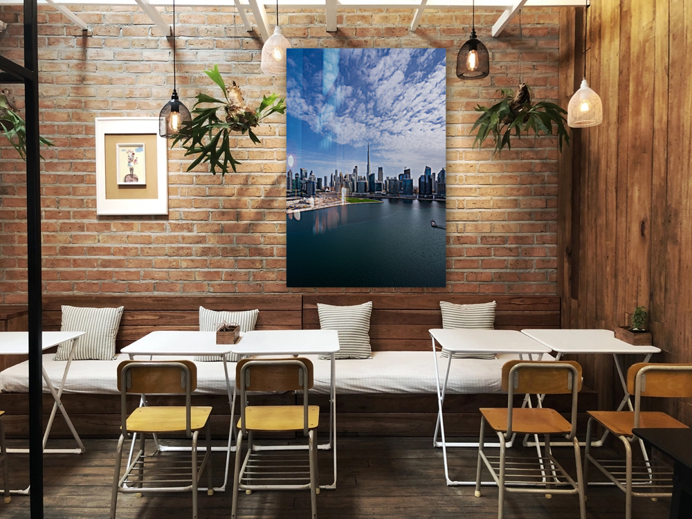 Offices and apartments of Dubai Business Bay with Downtown distr Reproduction