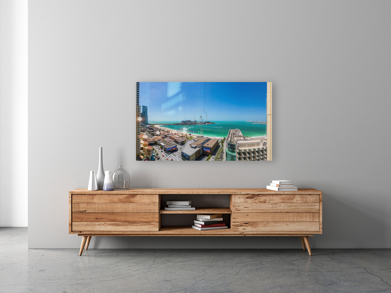 Panorama of Dubai observation wheel on Bluewaters Island Reproduction