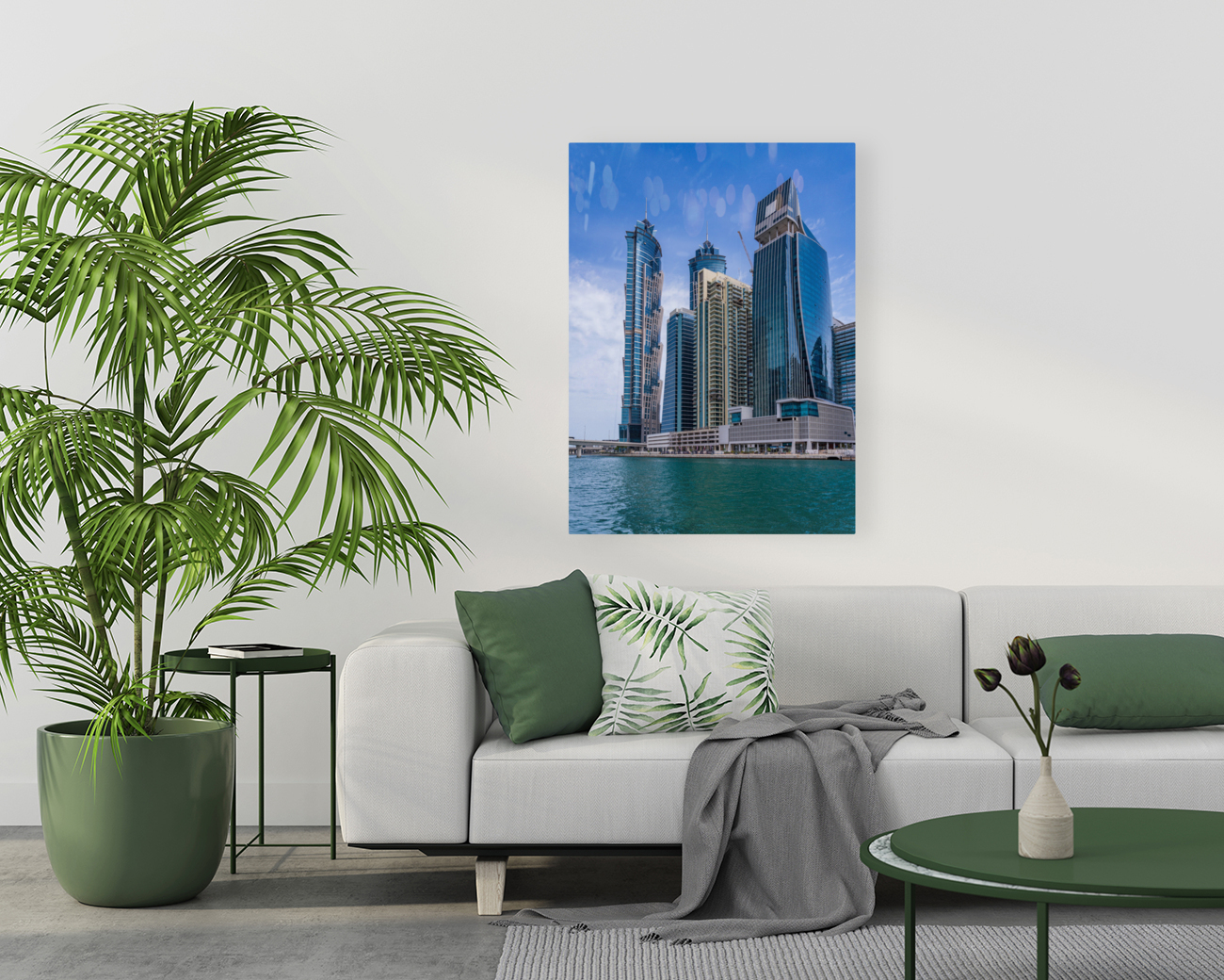 Modern apartments of Dubai Business Bay along the Canal Reproduction