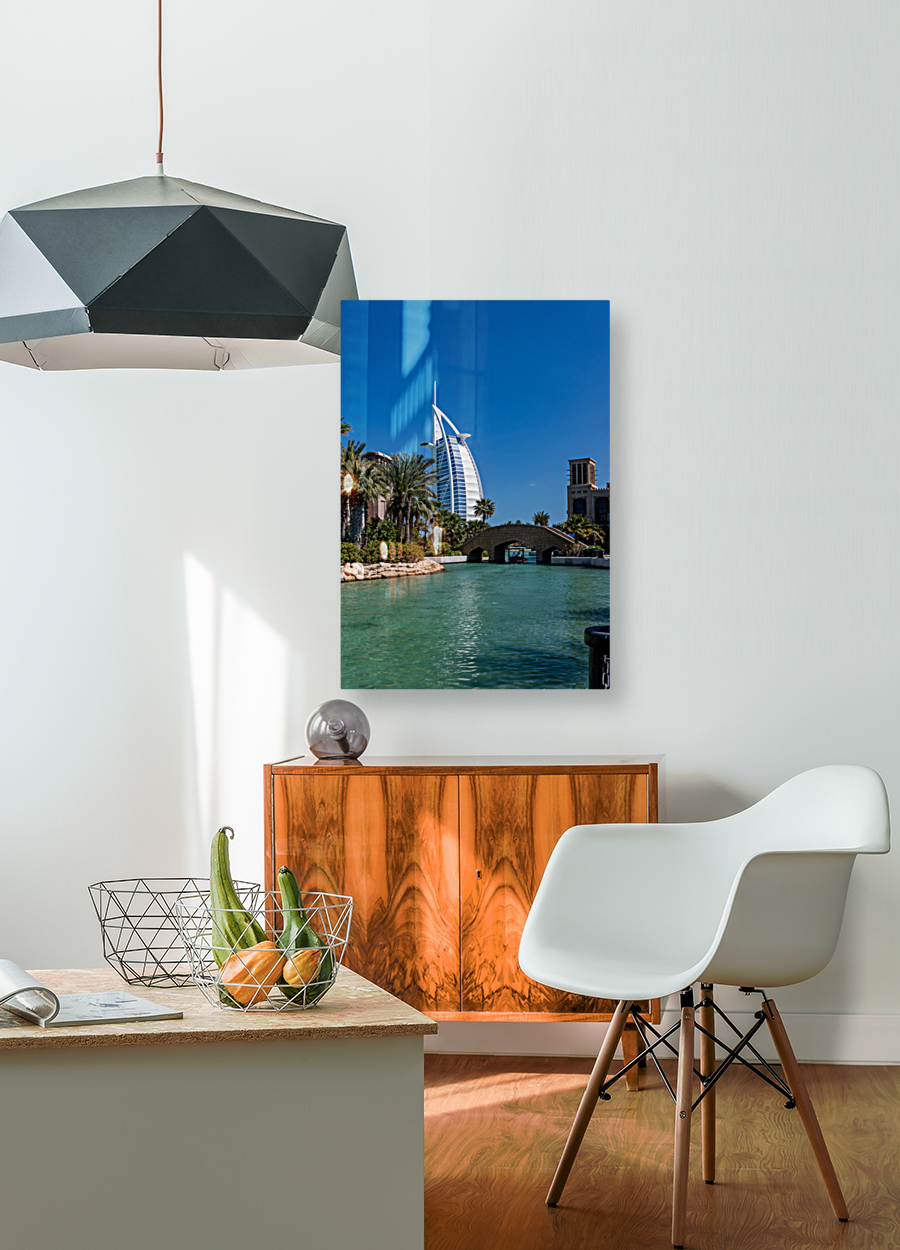 Burj Al Arab above Souk Madinat Jumeirah in Dubai Reproduction