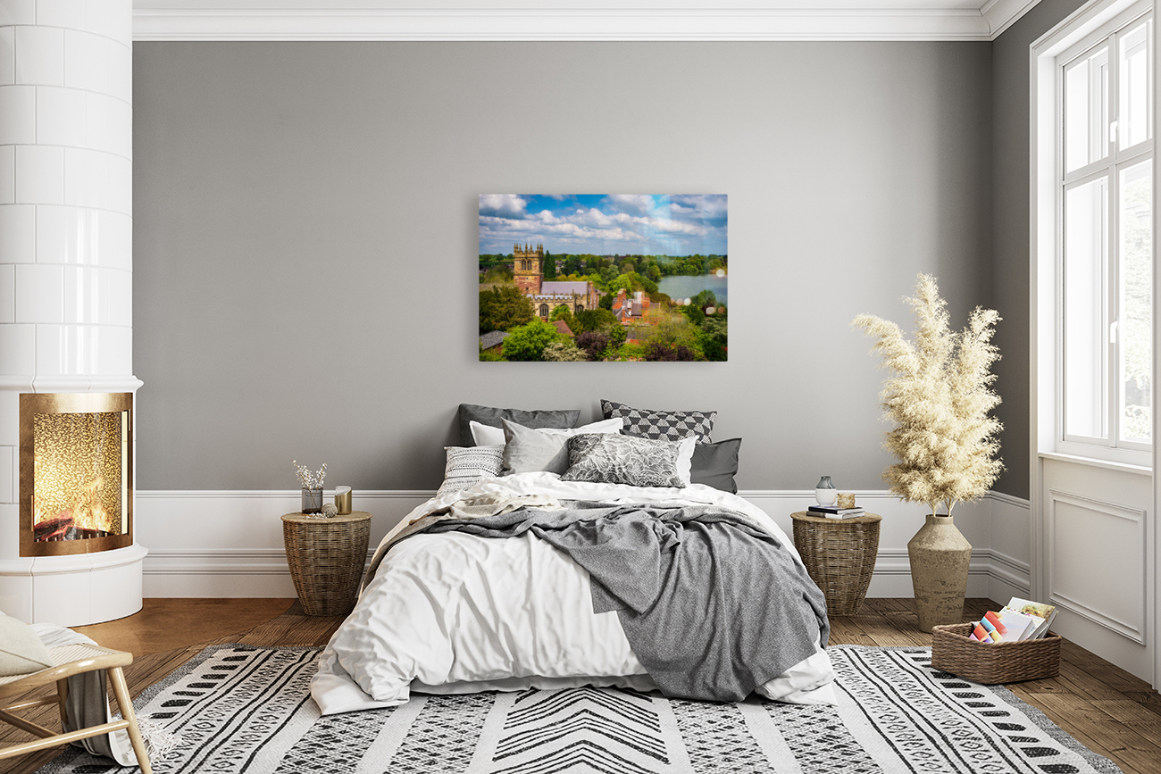 Parish church of St Marys in Ellesmere Shropshire Reproduction