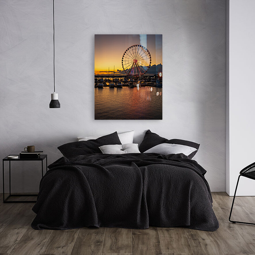 Ferris wheel at National Harbor at sunset Reproduction