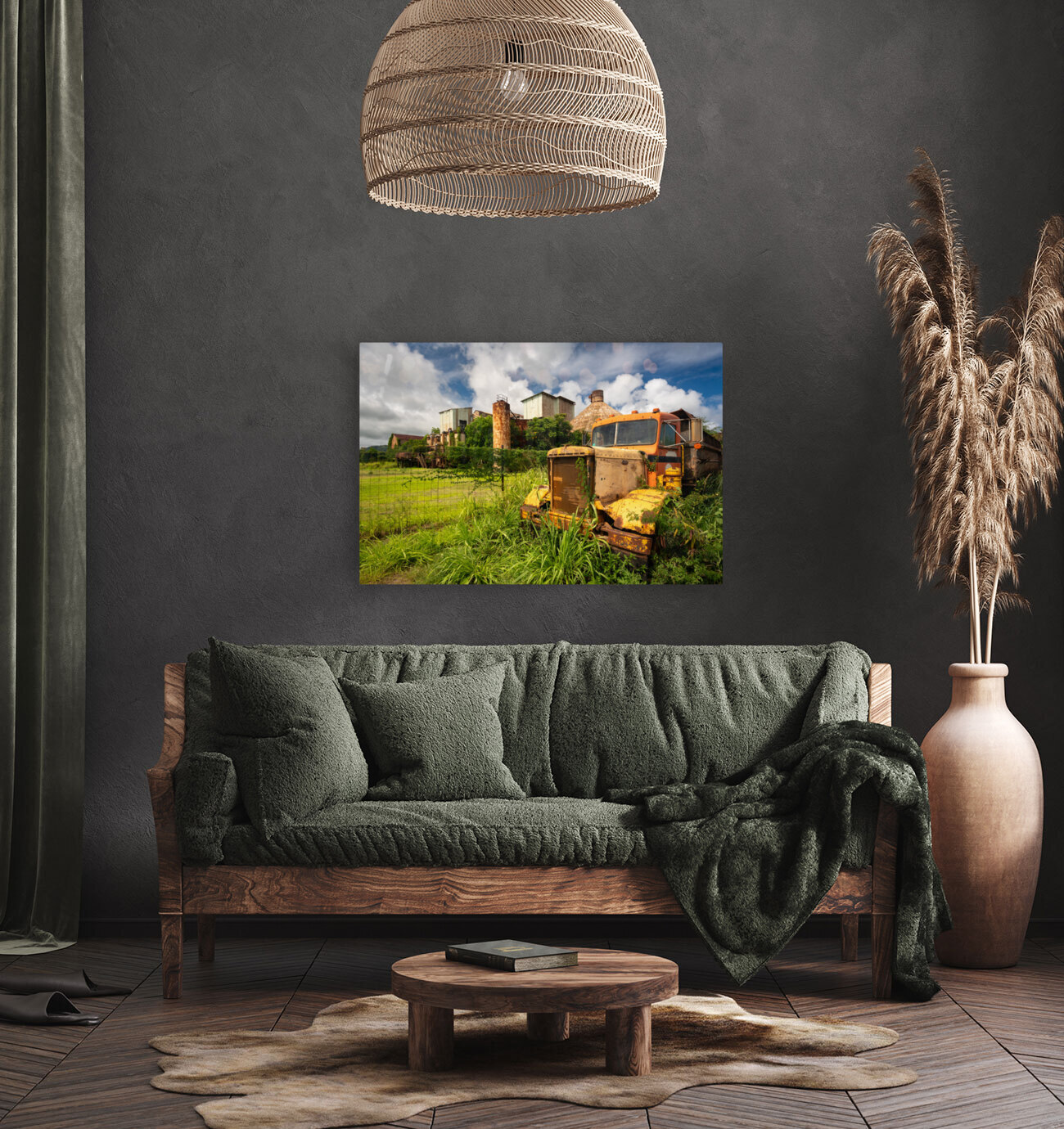 Abandoned truck by old sugar mill at Koloa Kauai Reproduction