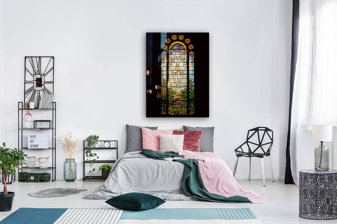 The Ascension of Christ. Tiffany stained glass window. 1896 Reproduction