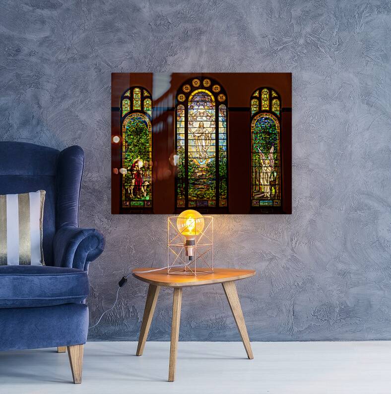 Three beautiful Tiffany stained glass windows from 1896 Reproduction