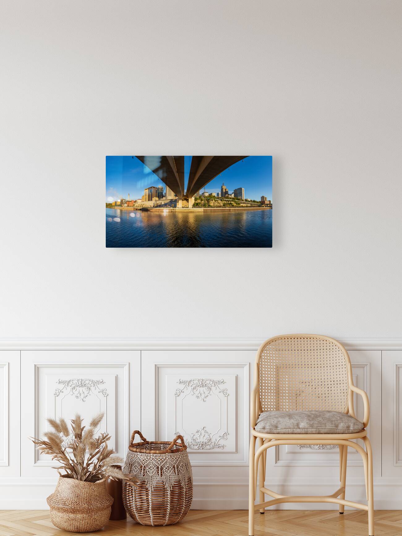 Details of Wabash St bridge and downtown St Paul Reproduction