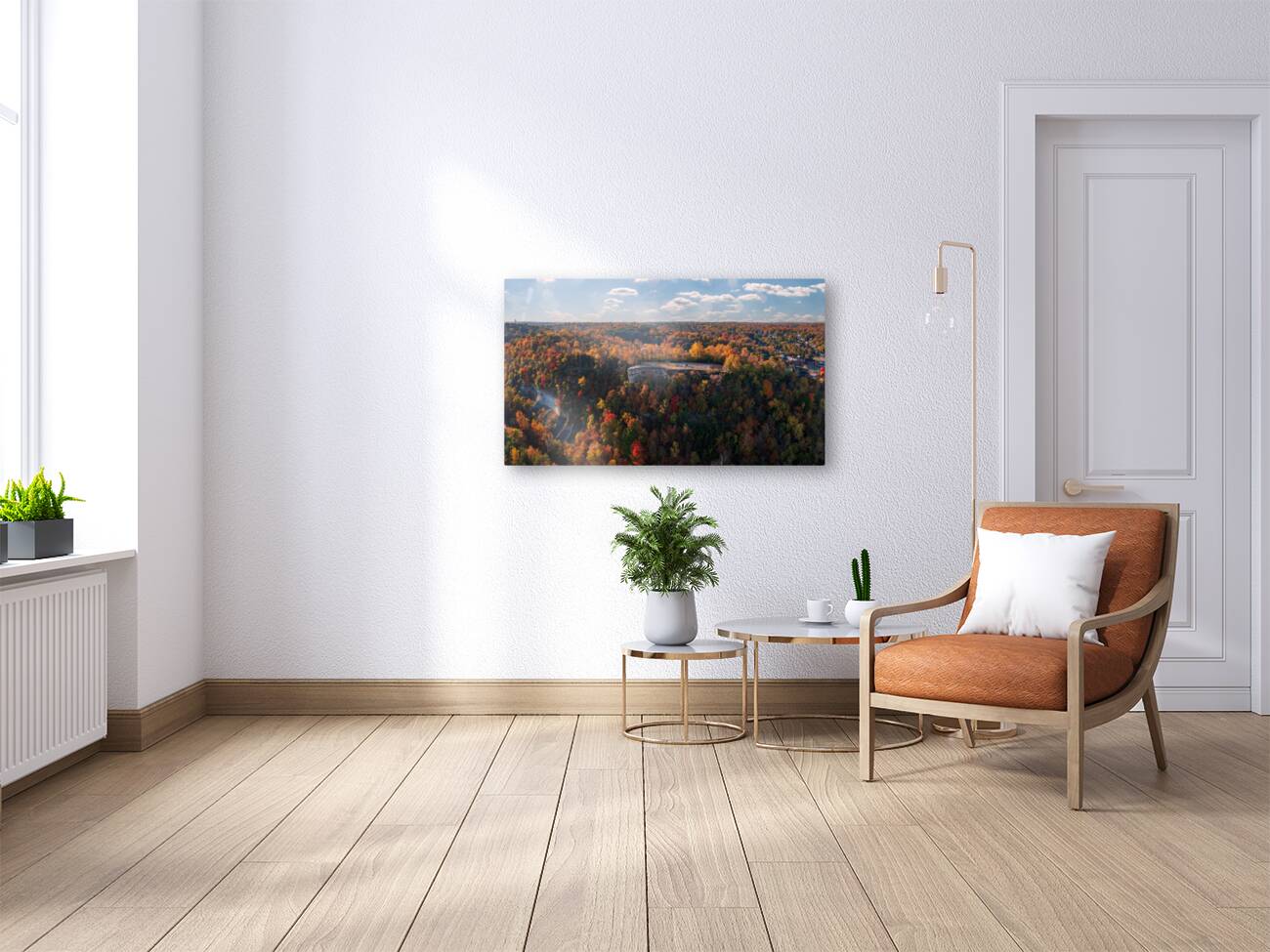 Lovers Leap overlook in Hannibal Missouri in fall colors Reproduction