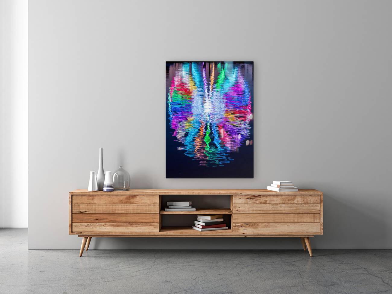 Vertical Reflection of ferris wheel at National Harbor Reproduction