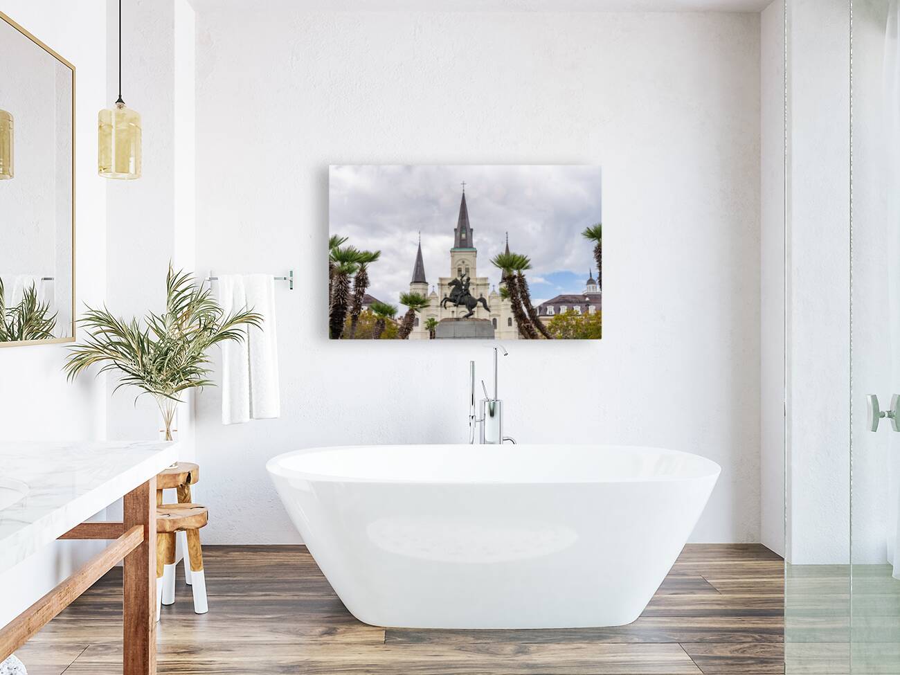 Facade of Cathedral Basilica of Saint Louis in New Orleans LA Reproduction