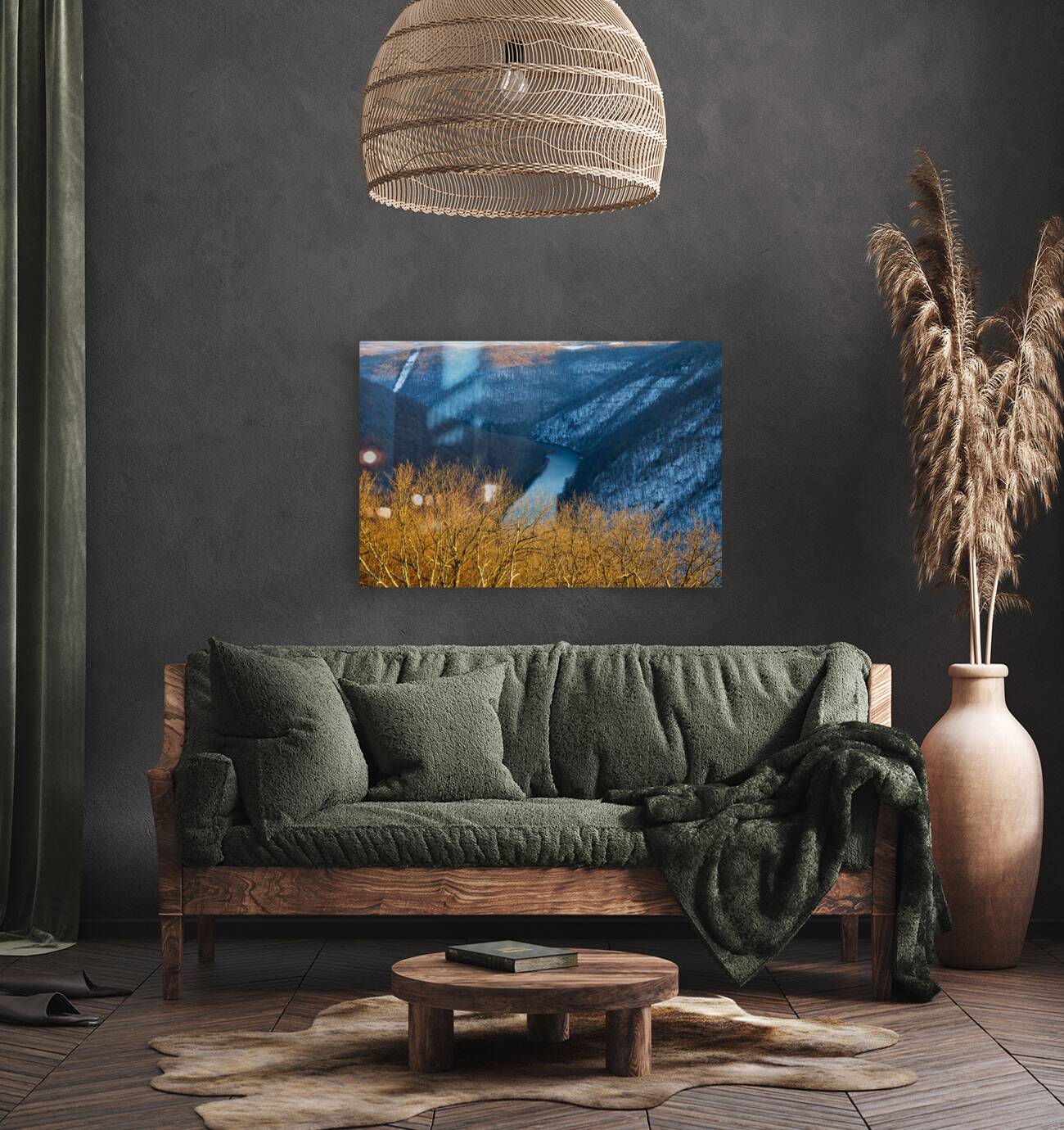 Cold Cheat River Canyon at Coopers Rock on winter afternoon Reproduction