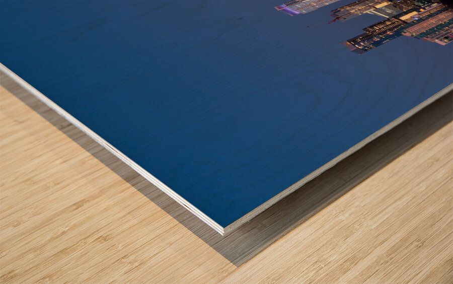 Cityscape of downtown Austin from the west in Zilker park 2025 Wood print