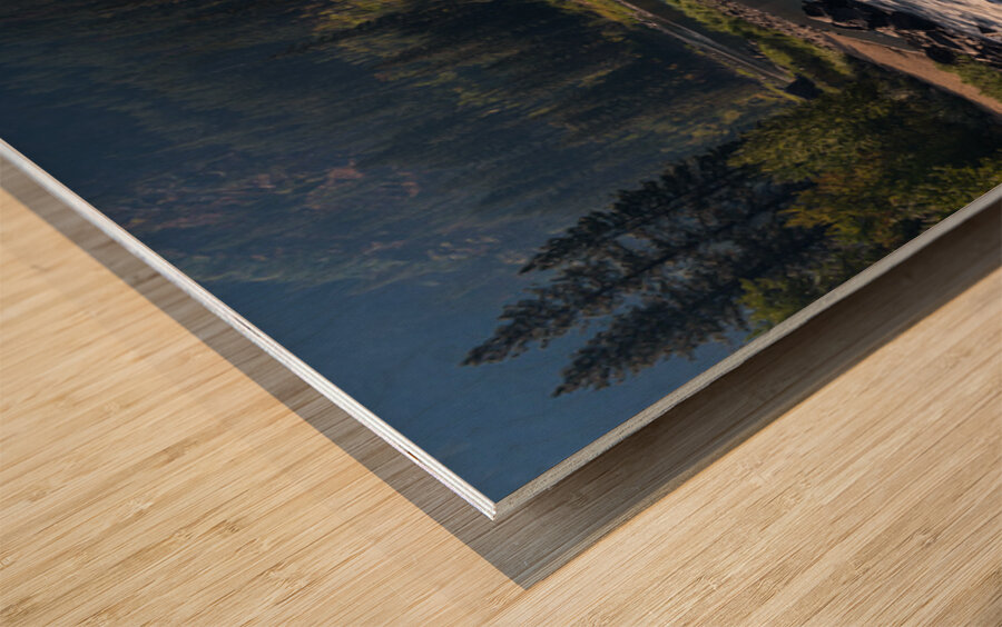 View from Tumwater Canyon pipeline bridge over Wenatchee River Wood print