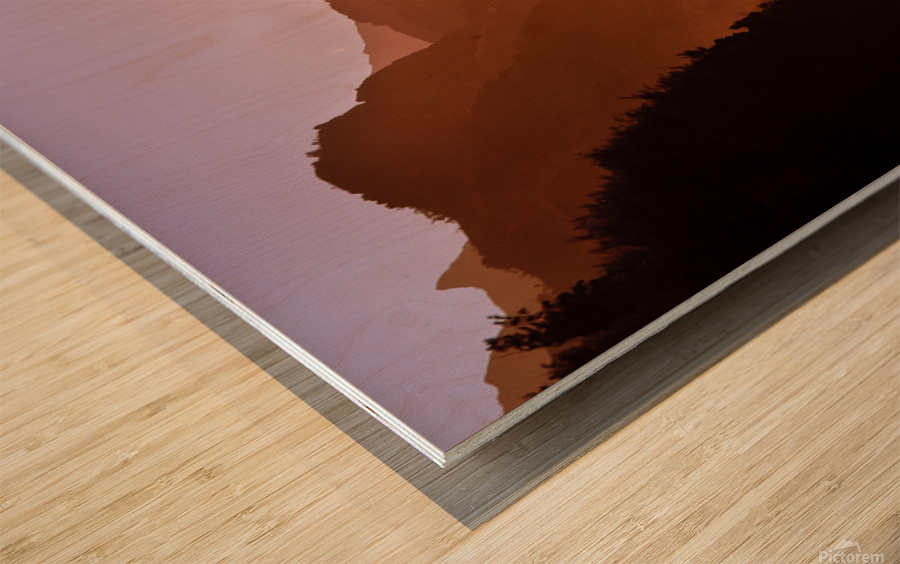 Kauai sunset with bird  Wood print