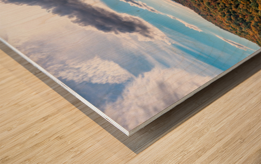  Wide panorama of Cheat River valley in West Virginia with fall colors Wood print