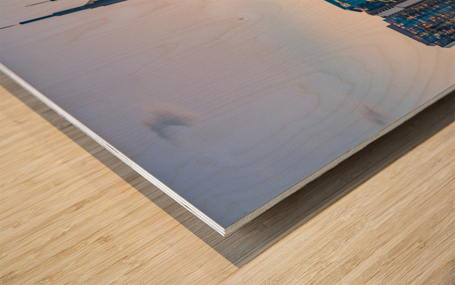 Skyline of Nashville in the evening Wood print