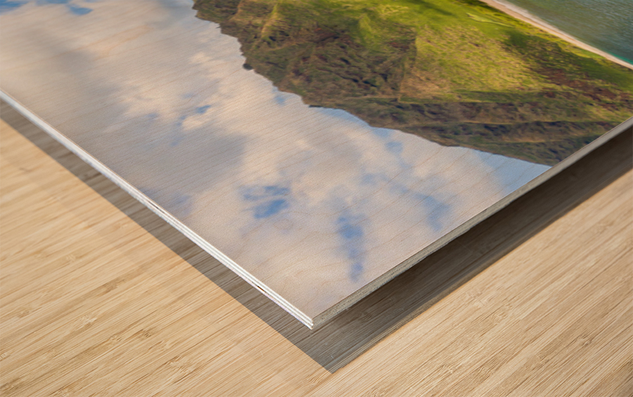 Makua beach and valley on west coast of Oahu Wood print