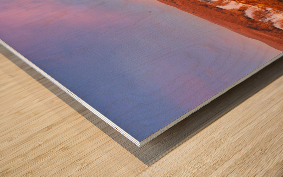 Aerial panorama of the frozen Cheat Lake in Morgantown Wood print