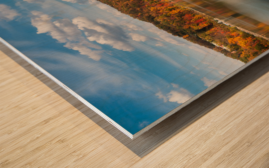 Fall colors on Cheat Lake Morgantown Wood print