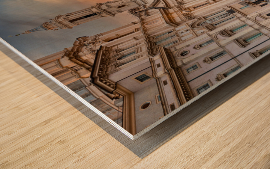 Dusk in famous Piazza Navona in Rome Wood print