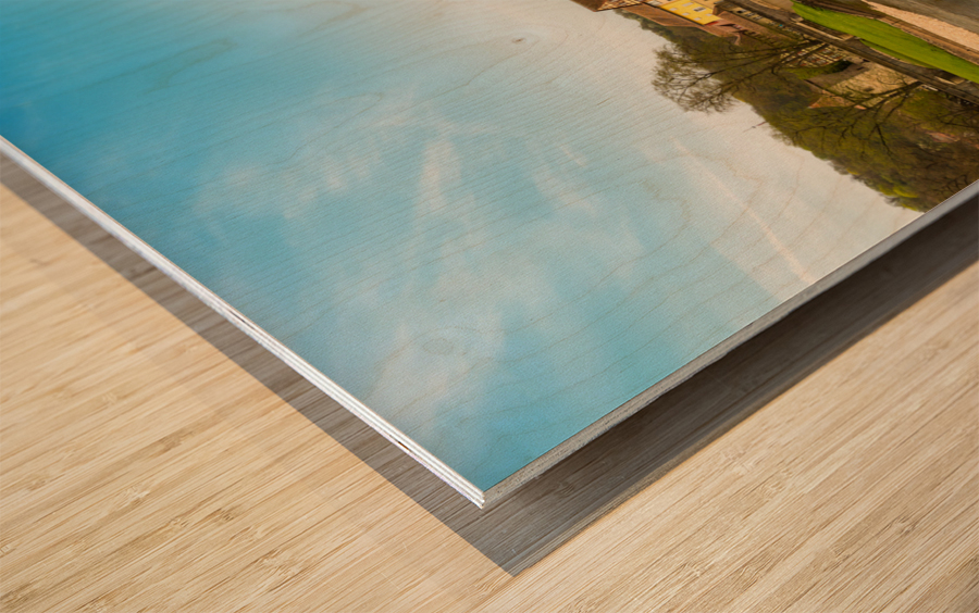 Reflection of Schwabisch Hall Germany Wood print