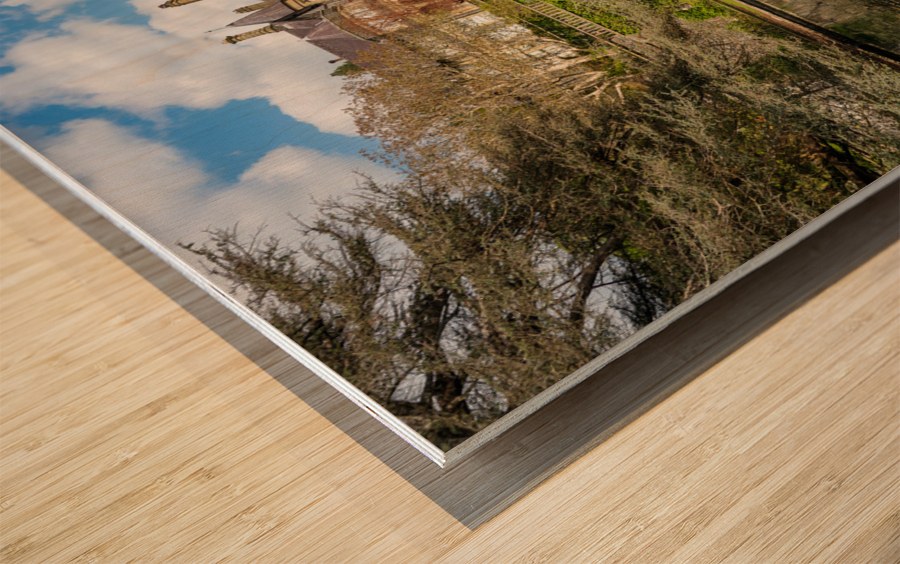 View of the manor house at Bodnant Gardens in North Wales Wood print