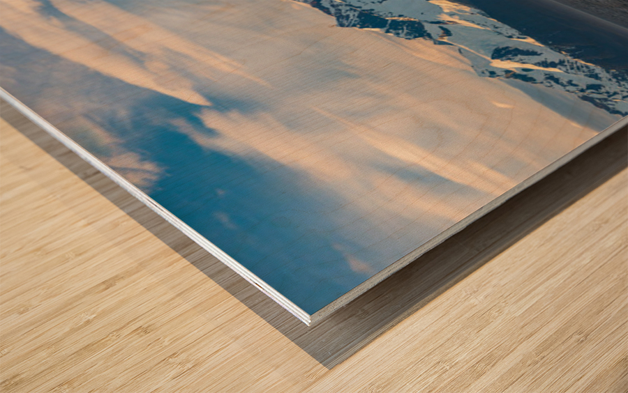 Sidelight on Mt Fairweather and the Glacier Bay National Park in Wood print