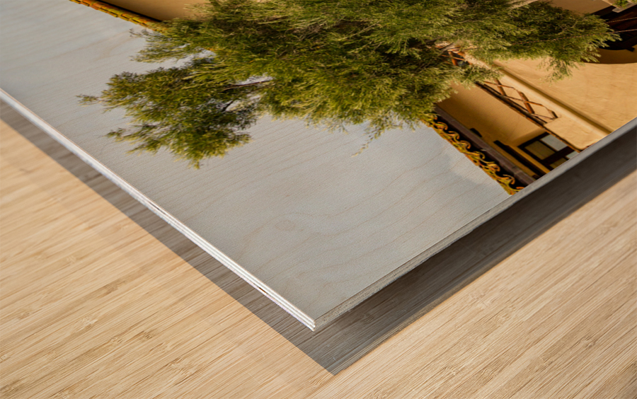 Cloudy day at Santa Ines Mission California Wood print