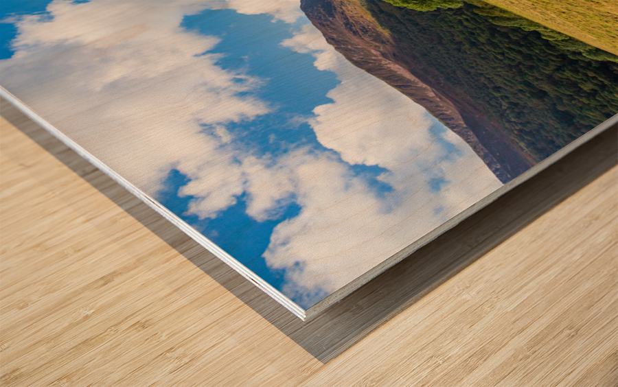 Antique tractor and threshing machine in England Wood print