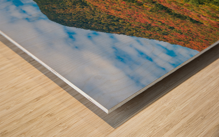 Grandview Farm barn with fall colors in Vermont Wood print