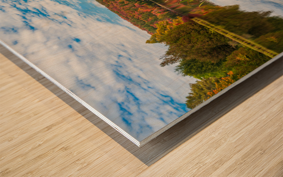 Canoe ready to launch in Silver Lake Vermont Wood print