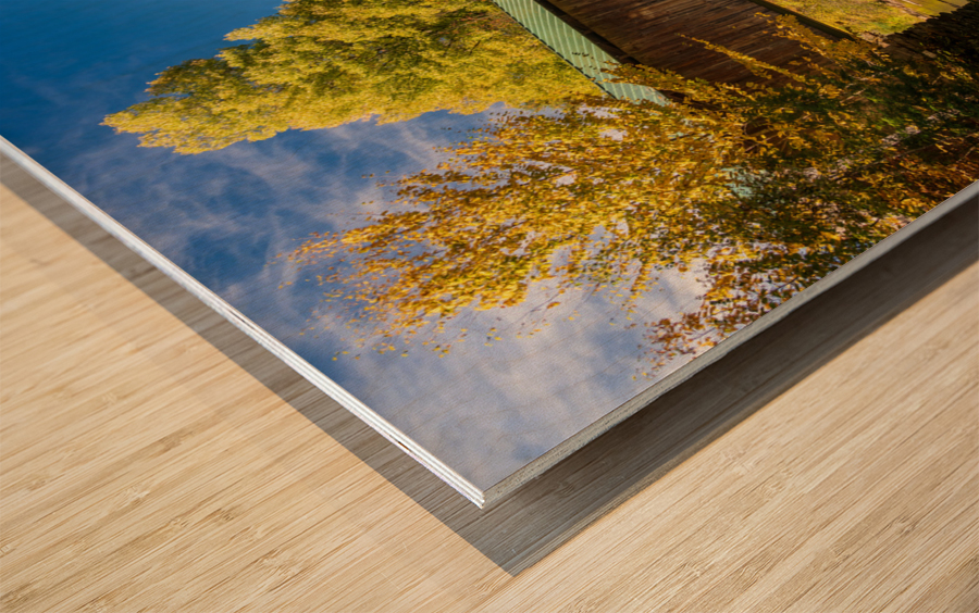 Montgomery covered bridge near Waterville in Vermont Wood print