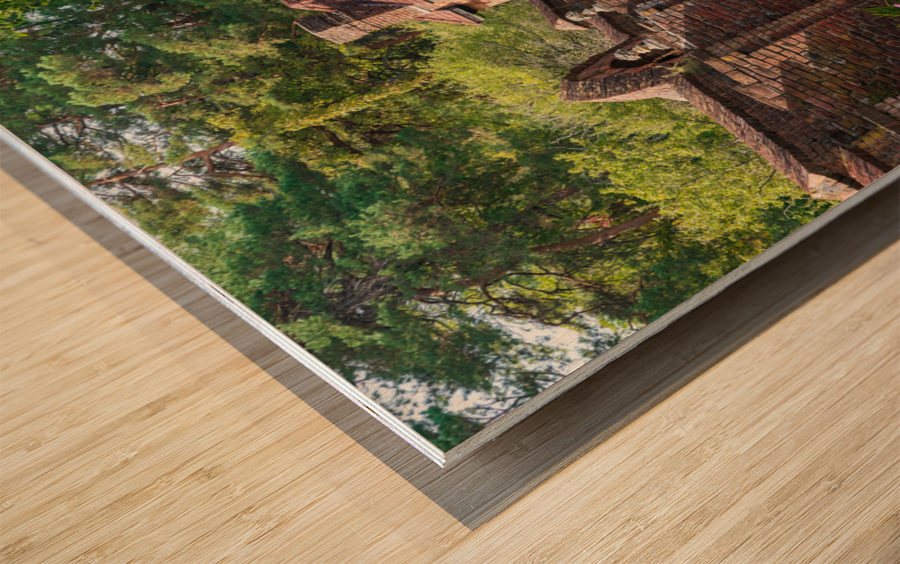 Brick walled garden for vegetables and flowers at Fort Wood print