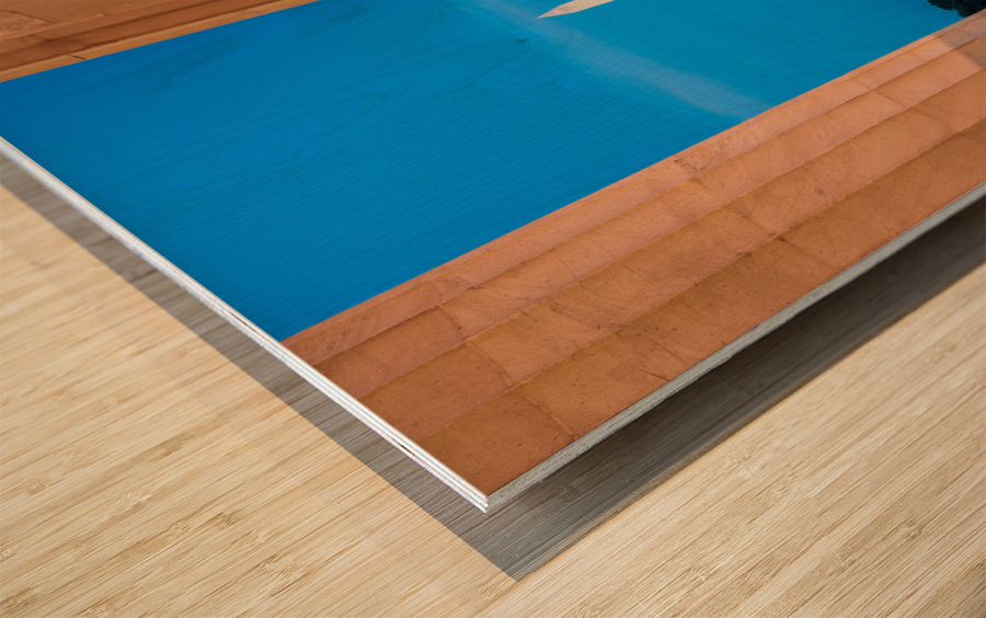 Washington monument reflecting from Jefferson Wood print