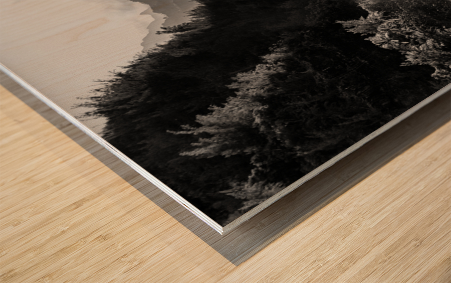 Black and white sunset on Na Pali coastline Wood print