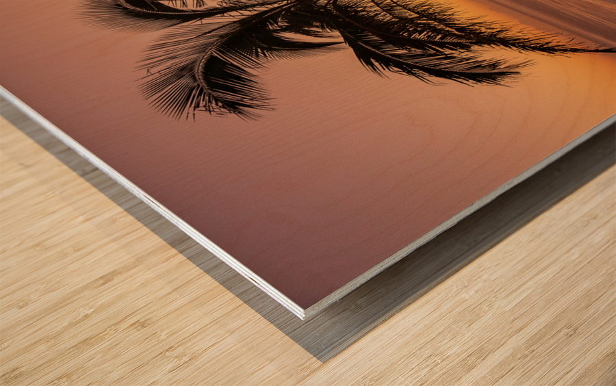 Sunrise in Kauai from Princeville Wood print