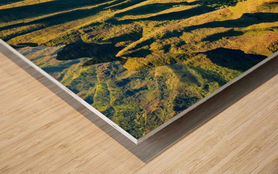 Fluted hills on Na Pali coast of Kauai Wood print