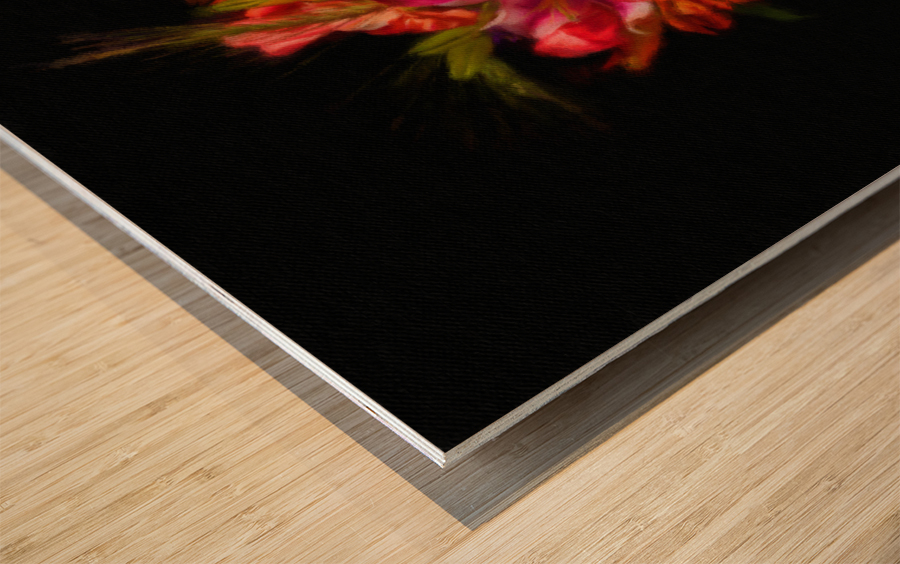 Digital Art painting of flower bouquet Wood print